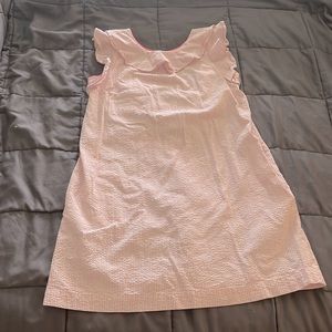 Crewcuts girls sear-sucker Chambray flutter sleeve dress size 8